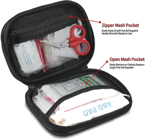Miniatura 3 de I GO Kit de primeros auxilios compacto de 85 piezas, pequeño kit de supervivencia de emergencia personal para viajes, senderismo, camping, Verde
