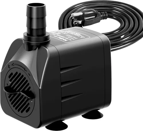 Miniatura 8 de Knifel Bomba de agua sumergible, ultra silenciosa, 660 GPH (2500 L/H 45 W), con protección contra sobrecalentamiento, elevación de 8.2 pies de alto
