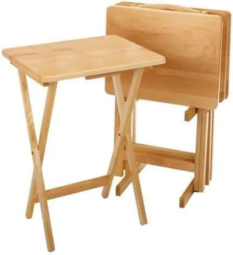Juego de mesa de madera Alex de 5 piezas, bandeja plegable para TV, soporte portátil para laptop, escritorio compacto para juegos, ahorro de