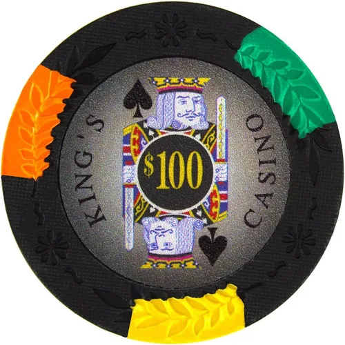 Miniatura 14 de Brybelly King's Casino Premium - Fichas de póquer de 0.49 oz, compuesto de arcilla pesada – Paquete de 50 Rojo ($5 Red)