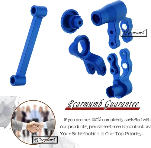 Miniatura 6 de RC Upgrades Part Steering Bellcranks para 1/10 WideMaxx Maxx, servo Saver de aluminio Draglink Hops Up Set para RC Modelo #89086-4, #89076-4, Azul