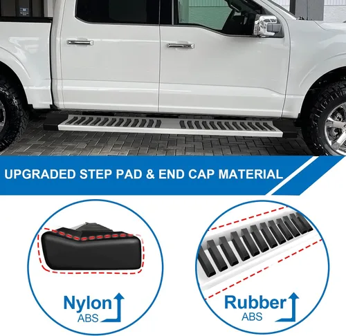 Miniatura 3 de Estribos Laterales de 6.3 Pulgadas Compatibles con Ford F150 F-150 SuperCrew Cab 2015-2023 Puertas de Tamaño Completo con 6 Soportes