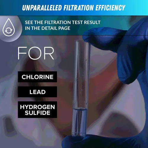 Miniatura 4 de iSpring Filtro de agua para grifo DF1-CHR, sistema de filtración de agua de bloque de carbono, filtro de agua del grifo, reduce el cloro, metales