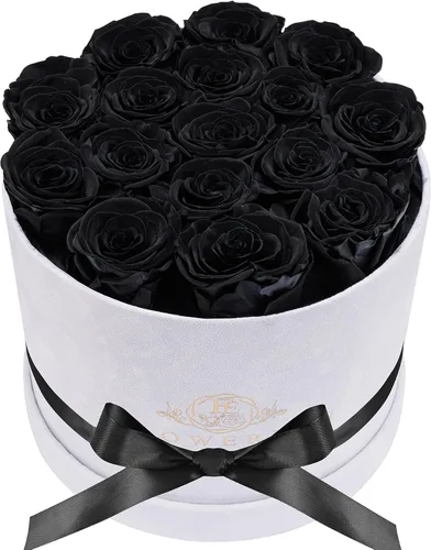 Prifroti 17 flores en una caja de gamuza de lujo, regalos de cumpleaños para mujeres, flores preservadas, regalo de rosas para el día de la madre