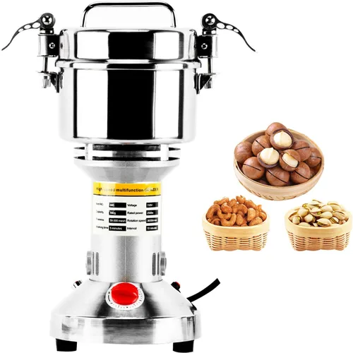 Miniatura 6 de DasMarine Molinillo eléctrico de grano de alta velocidad de 17.64 oz, molinillo de especias de acero inoxidable comercial con motor de 2500 W, malla