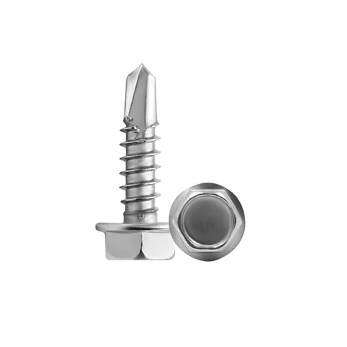 Miniatura 6 de Tornillos autorroscantes con cabeza hexagonal y arandela (Paquete de 100), tornillos Tek autorroscantes para chapa metálica, 410 de acero inoxidable