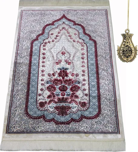 Miniatura 9 de Modefa Alfombra de oración de terciopelo islámico turco, alfombra de oración para hombres y mujeres, diseño tradicional musulmán Janamaz Sajada