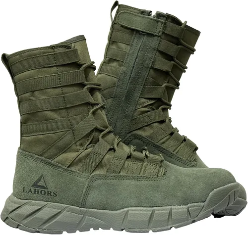 Miniatura 13 de Botas tácticas militares de combate ligeras para hombre. Botas de desierto al aire libre para senderismo, ejército, transpirables, con cremallera