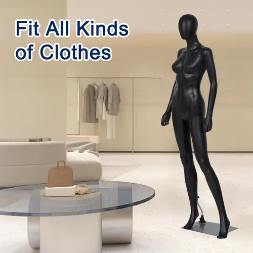 Miniatura 7 de Maniquí femenino de cuerpo completo de 70 pulgadas, forma de vestido de torso cuerpo de maniquí ajustable desmontable cuerpo completo con cabeza