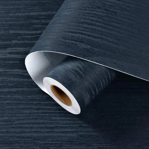 Miniatura 8 de Papel de contacto de madera azul marino de 24 x 315 pulgadas para armarios de escritorio, papel tapiz autoadhesivo de grano de madera, papel tapiz