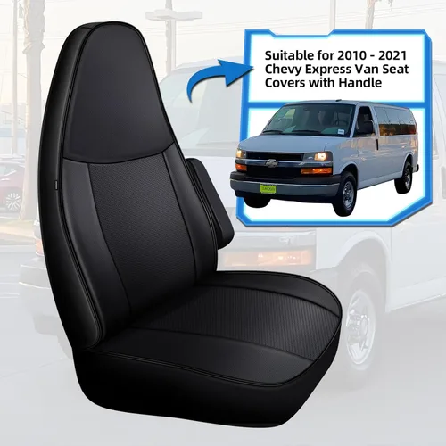 Miniatura 3 de AOMSAZTO Fundas de asiento de coche para Chevy Express Van accesorios 2010-2025 cuero artificial, impermeable, resistente al desgaste