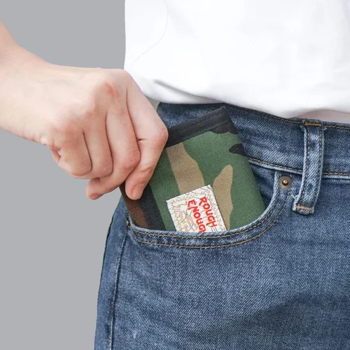 Miniatura 8 de Rough Enough - Cartera de camuflaje para niños y adolescentes con llavero de cordón triple