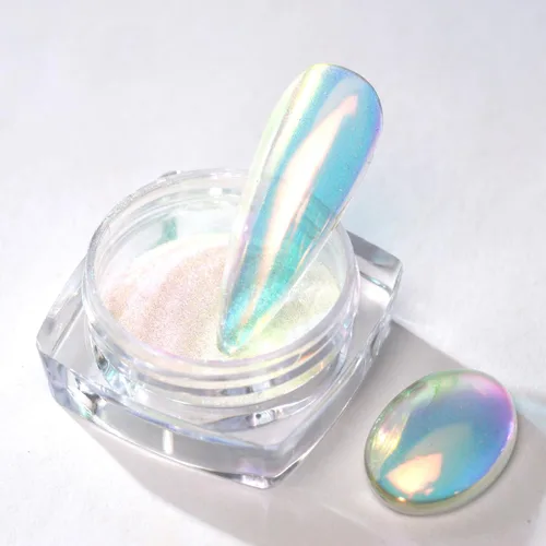 Miniatura 9 de Pretty Diva Polvo de uñas cromado Moonlight, polvo para uñas cromado de unicornio y sirena, polvo de uñas Aurora con efecto iridiscente, pigmento