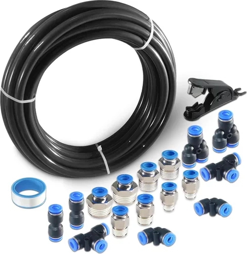 Miniatura 19 de Kit de tubo de aire neumático MSAEIQUN, poliuretano negro, tubo de poliuretano PU, kit de tubería de aire, 6 mm DE x 4 mm DI, 10 metros 32.8 pies