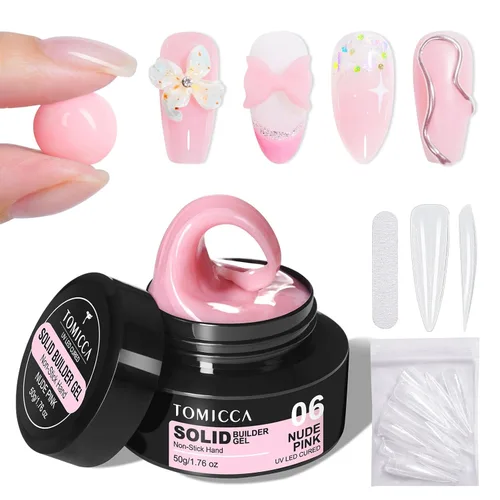 Miniatura 9 de TOMICCA Gel Duro 3D para Arte de Uñas Gel Constructor Sólido para Uñas 50g Gel de Uñas 3D Gel de Escultura para Arte de Uñas No Pegajoso Mano Gel