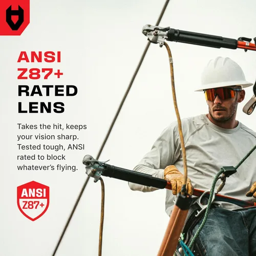 Miniatura 3 de NoCry Lentes de sol ANSI Z87 para hombres o mujeres con protección contra arañazos y 100% UV, lentes de seguridad teñidas con lentes de alto