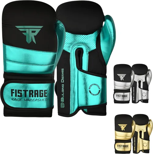Miniatura 9 de FISTRAGE - Guantes de boxeo de cuero metálico para entrenamiento de artes marciales mixtas, Muay Thai, Kick Boxing, Sparring, bolsa pesada, guantes