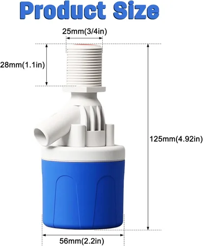 Miniatura 4 de Válvula de flotador de agua de 3/4 pulgadas, paquete de 2 válvulas de control automático de nivel de agua para tanque de agua, canaleta de agua