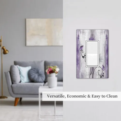 Miniatura 900 de Placa Decorativa de Pared de Granja Rústica con Cuerno de Madera para Puerta de Granero 1 Banda Duplex Cubiertas de Toma Eléctrica Soltera