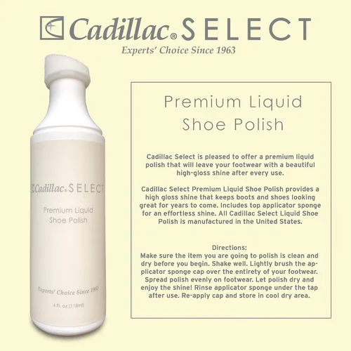 Miniatura 2 de Cadillac Select Neutral Liquid Shoe Polish Restaura el brillo a las bolsas de botas de cuero y más Parte superior de esponja aplicadora
