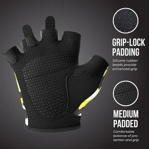 Miniatura 3 de Contraband Pink Label 5217 Design Series - Guantes de levantamiento y remo con estampado de camuflaje (par) – Ligero vegano medio acolchado