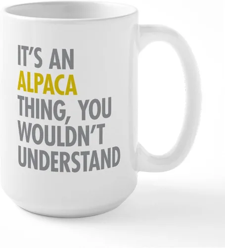 Miniatura 20 de CafePress Alpaca For Christmas Large Mug 15 oz (444 ml) Ceramic Coffee Mug