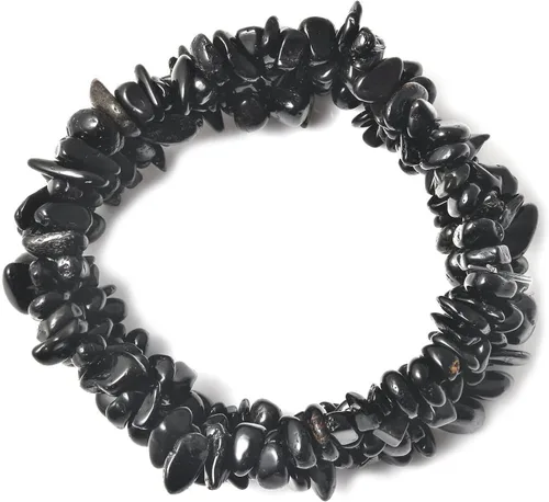 Miniatura 6 de SHOP LC DELIVERING JOY Pulsera de chips de turmalina negra para mujer, joyería elástica, regalos de cumpleaños, Gema, Turmalina