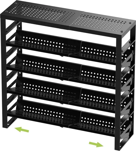 Miniatura 10 de Jojocross Organizador de cocina ampliable, apilable y ajustable, estantes de almacenamiento de despensa de metal, estante de varios niveles