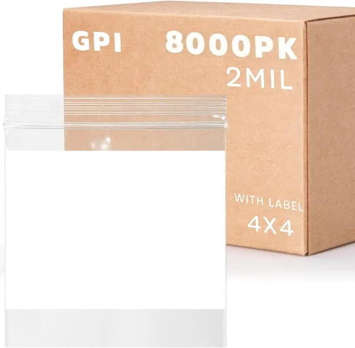 Miniatura 13 de GPI - Mini bolsas con cremallera de 1 x 1 pulgada, paquete de 1000 bolsas de plástico transparente con cierre con cremallera con bloque blanco