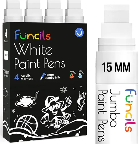 Miniatura 14 de Marcadores de pintura a base de aceite jumbo de 0.591 in (paquete de 10) - Bolígrafos de pintura al óleo para metal, tela, vidrio, rocas, neumáticos
