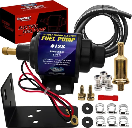 Miniatura 10 de 12D Bomba de combustible eléctrica diesel micro universal de 5/16 pulgada de entrada y salida 12V 1-2 A, 35 GPH, 4-7 PSI 4-7PSI 35 GPH para diesel