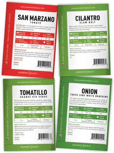 Miniatura 7 de Gardeners Basics, Heirloom - Paquetes de semillas de cultivo de salsa caliente, 8 variedades de habanero, jalapeño, pimientos serranos, romana