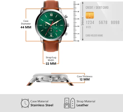 Miniatura 7 de Fossil Men's Neutra Stainless Steel and Leather Quartz Chronograph Watch