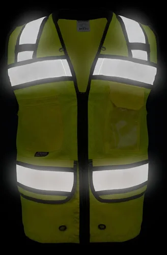 Miniatura 8 de SU350G Surveyors Clase 2 - Chaleco de seguridad con bolsillos para tablet y acolchado para el cuello, cumple con la norma ANSI/ISEA 107-2015, Verde