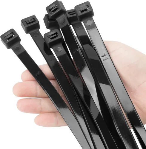 Miniatura 22 de XINGO Bridas de cremallera negras de 48 pulgadas para trabajo pesado 25 PCS, 200 LBS Bridas de alambre de plástico ultra fuertes, Bridas de cable