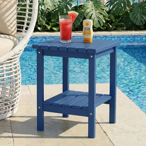 Miniatura 26 de PASAMIC Mesa auxiliar plegable para exteriores, mesa auxiliar de polietileno de alta densidad para exteriores, mesa de patio para todo tipo de clima
