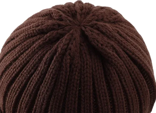 Miniatura 3 de Connectyle Gorro de punto con puños para mujer, gorro de esquí acrílico acanalado elástico para invierno