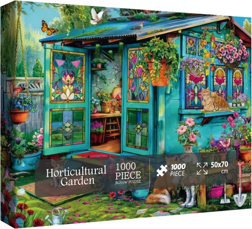 Miniatura 13 de Rompecabezas de jardín de plantas de flores de 1000 piezas para adultos, rompecabezas de jardín natural de primavera, rompecabezas de cabina