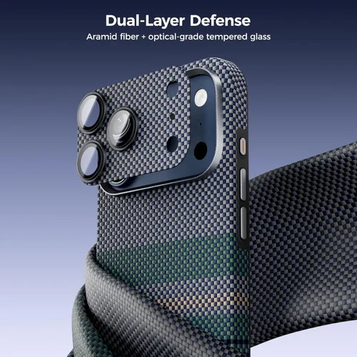 Miniatura 2 de BENKS ArmorWarrior - Protector de lente de cámara para iPhone 17 Pro, vidrio templado recubierto de AR con fibra de aramida, resistente a los Aurora