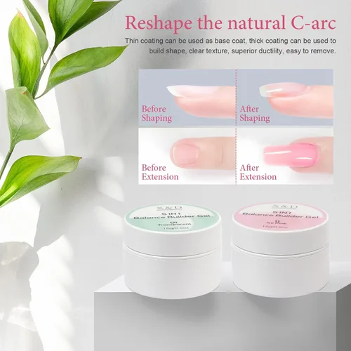 Miniatura 3 de X&D Kit de uñas de poligel, 3 piezas de gel de uñas de gel natural transparente, kit de gel de uñas de secado rápido, juego de gel de uñas