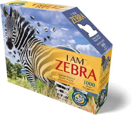 Miniatura 2 de Madd Capp Puzzles - I AM Zebra - Rompecabezas de 1000 piezas con forma de animal, multicolor
