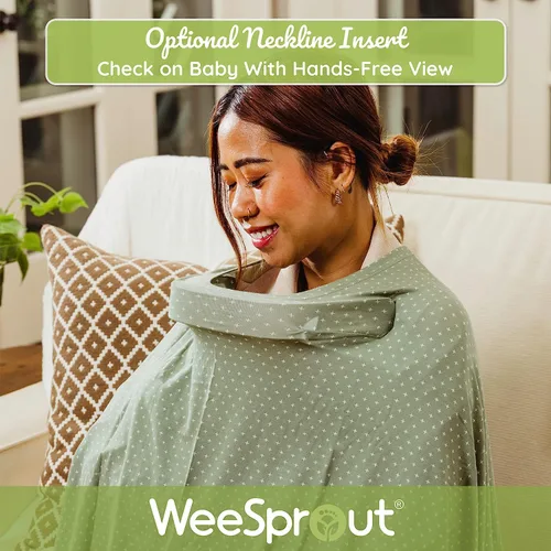Miniatura 4 de WeeSprout Cubierta de Lactancia para Amamantar, Poncho de Lactancia Suave y Transpirable, Inserción para el Cuello para Ver sin Manos, Cubierta