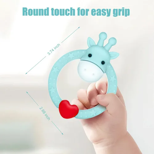 Miniatura 2 de SHARE&CARE Heart - Juego de 3 anillos de silicona sin BPA, mordedores de bebé, juguetes de dentición para bebés de 3 meses por encima de los bebés