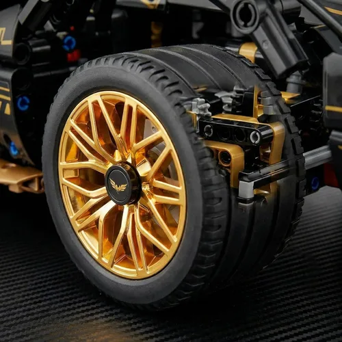 Miniatura 8 de Kit de coche a control remoto a escala 1:14 V12, kit de modelo de coche deportivo, 975 piezas, luces LED, 2.4 GHz y juguete de control remoto por