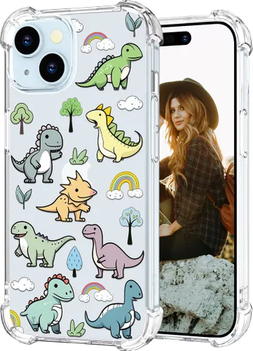 Miniatura 14 de Hungo Funda compatible con iPhone 15 Plus para mujer, diseño floral transparente, lindo, flor azul rosa Rosas Azules