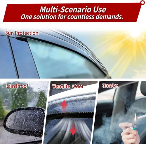 Miniatura 5 de Viseras de ventana protectores de lluvia para Chevy Equinox 2018 2019 2020 2021 2022 2023 2024