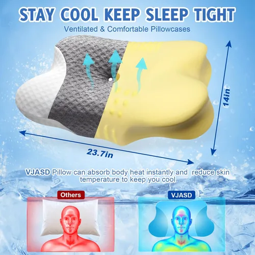 Miniatura 2 de Cervical Neck Pillows for Side Sleeper - 2 Pack Neck Pillows for Pain Relief Contour Memory Foam Pillows Ergonomic Neck Support - Adjustable