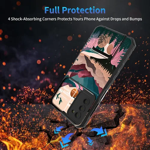 Miniatura 288 de Funda para Samsung Galaxy S22 Ultra 5G, Galaxy S22 Ultra con cubierta de cámara deslizante, funda resistente de doble capa con función atril Black