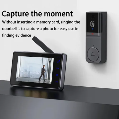 Miniatura 4 de TKMARS Timbre de puerta inalámbrico sin suscripción, video timbre de puerta, intercomunicador en tiempo real y bidireccional, video 1080P, ángulo