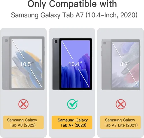 Miniatura 2 de JETech Funda para Samsung Galaxy Tab A7 de 10.4 pulgadas 2020 (SM-T500/T505/T507), no para Tab A7 Lite, funda protectora delgada para tablet, visión